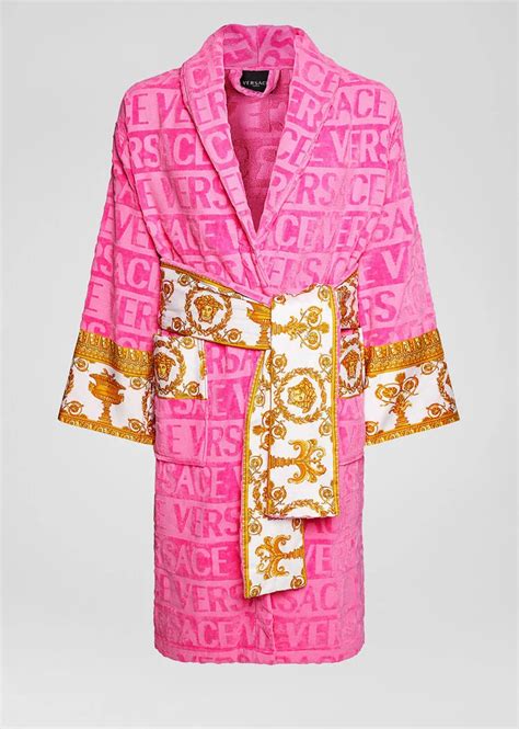 versace bubble gum robe|Versace ladies bathrobes.